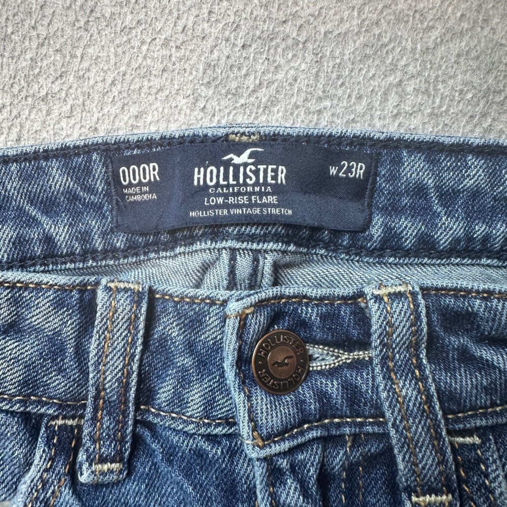 Hollister Jeans Womens 000R Blue Low Rise Flare Vintage Stretch Denim W23R - Picture 3 of 9